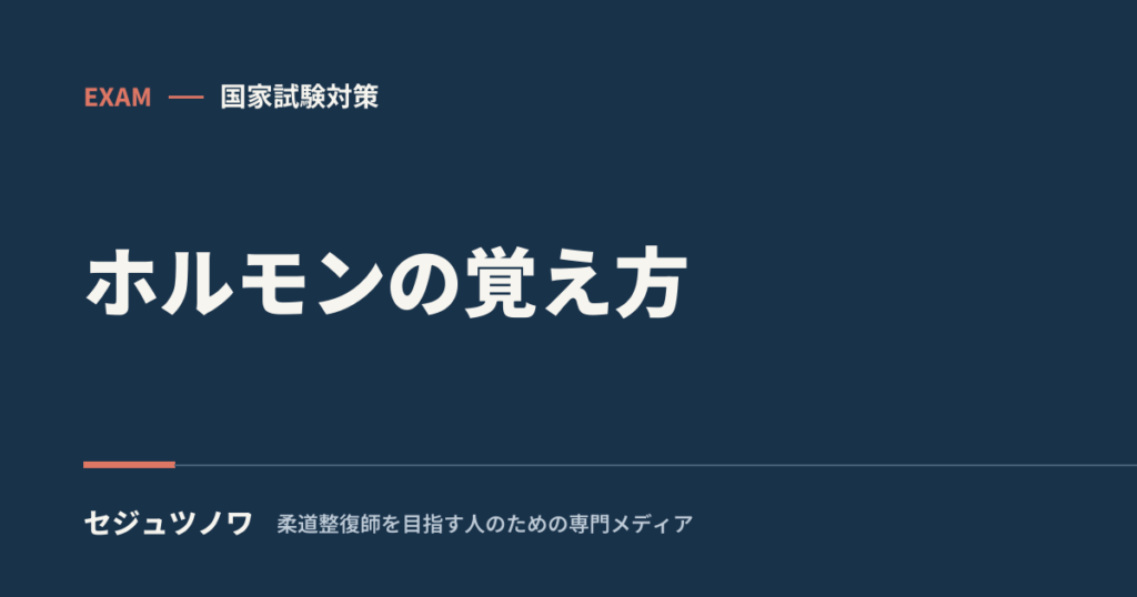 【生理学】ホルモンの覚え方｜内分泌腺ごとの作用を早見表で攻略